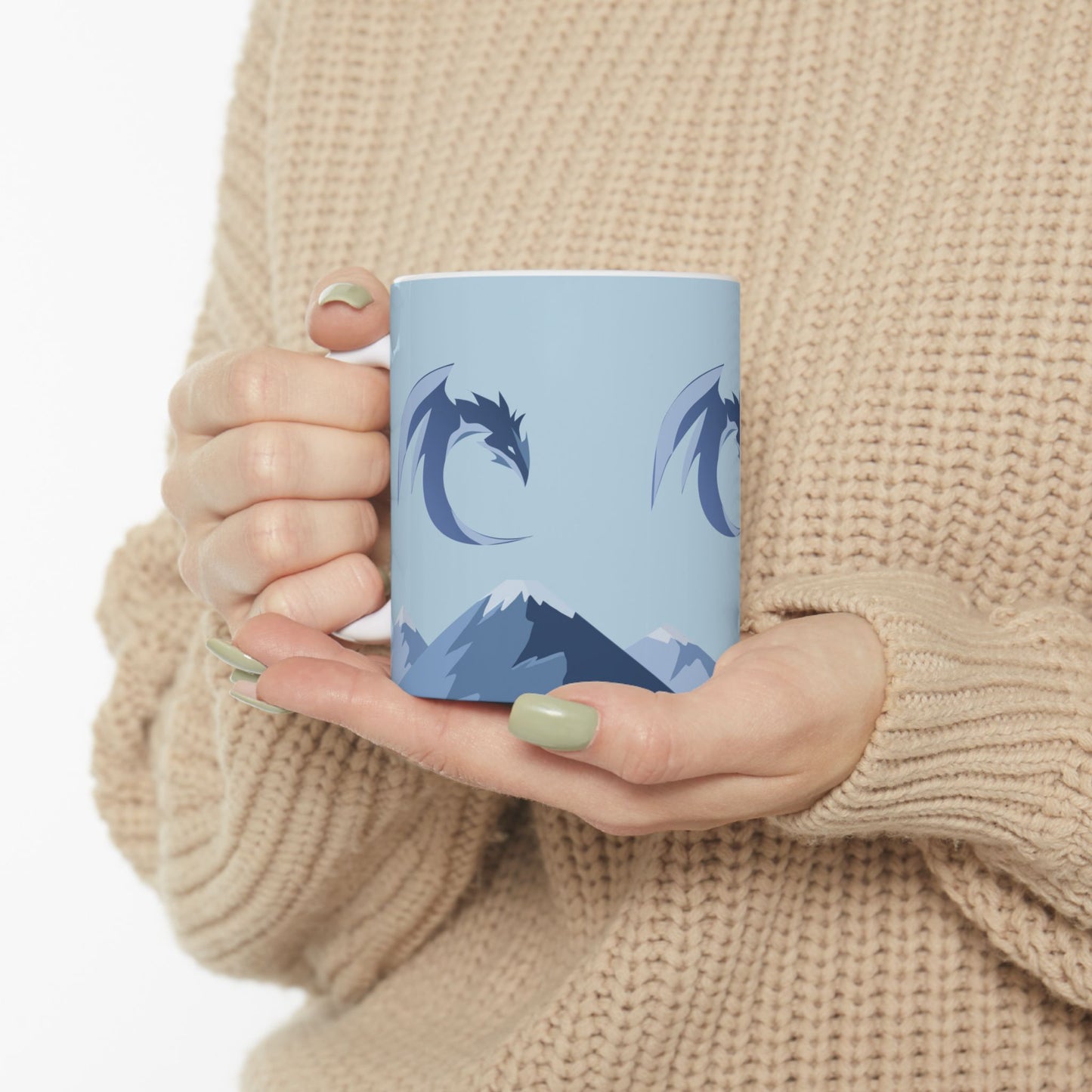 Anime Dragon on Mountain Mug Gamer Gift Mug Dragon Lover Gift