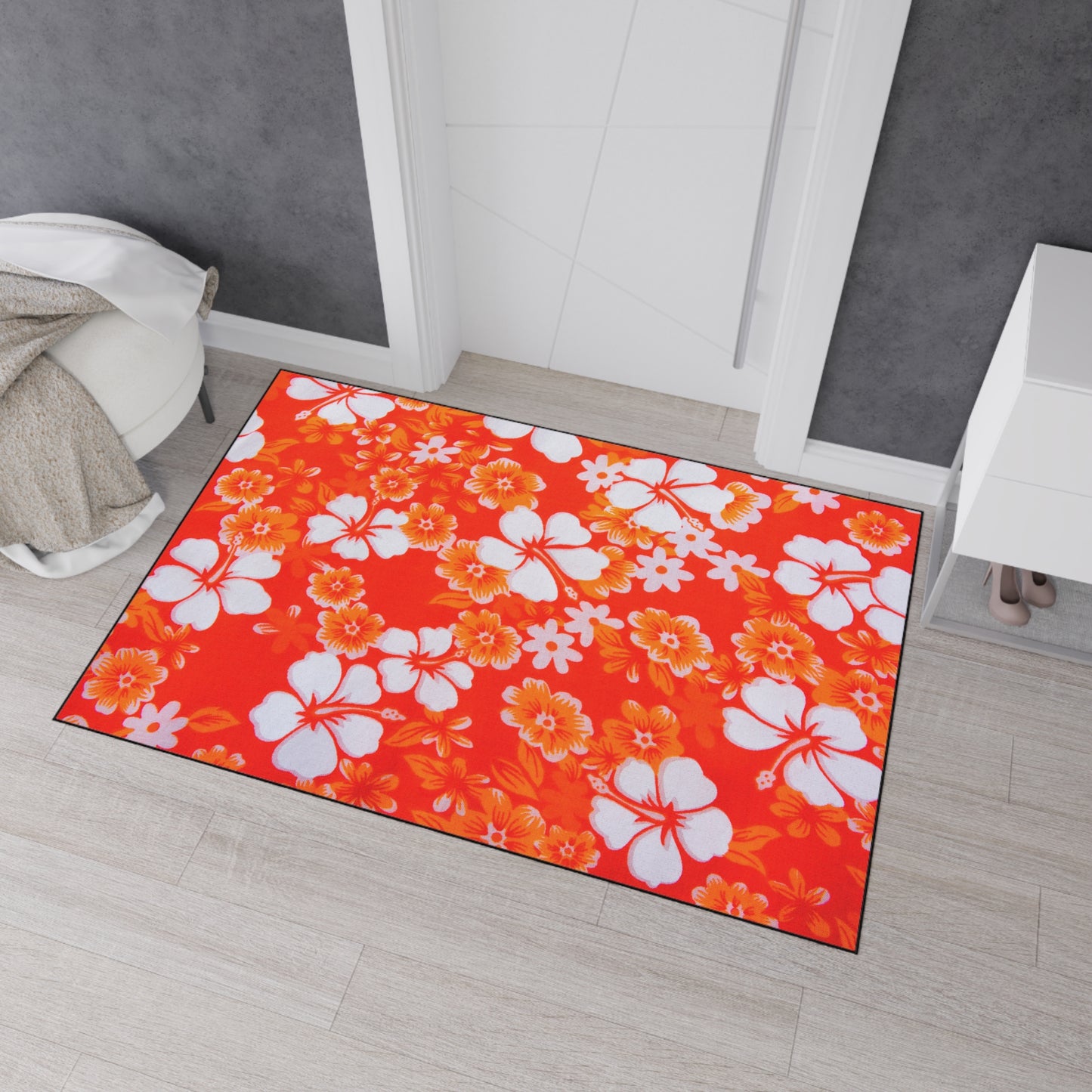 Decorative Heavy Duty Non-Slip Floor Mat Stylish Design Perfect for Entryway Kitchen Décor Beachy Hawaiian Rug Tropical Bathroom Floor
