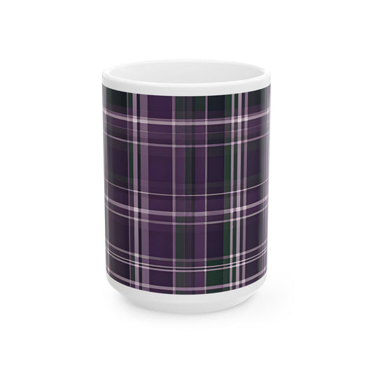 Plaid Design Cottagecore 15-oz Coffee Mug Scottish Style Teacup Tea Time Gift