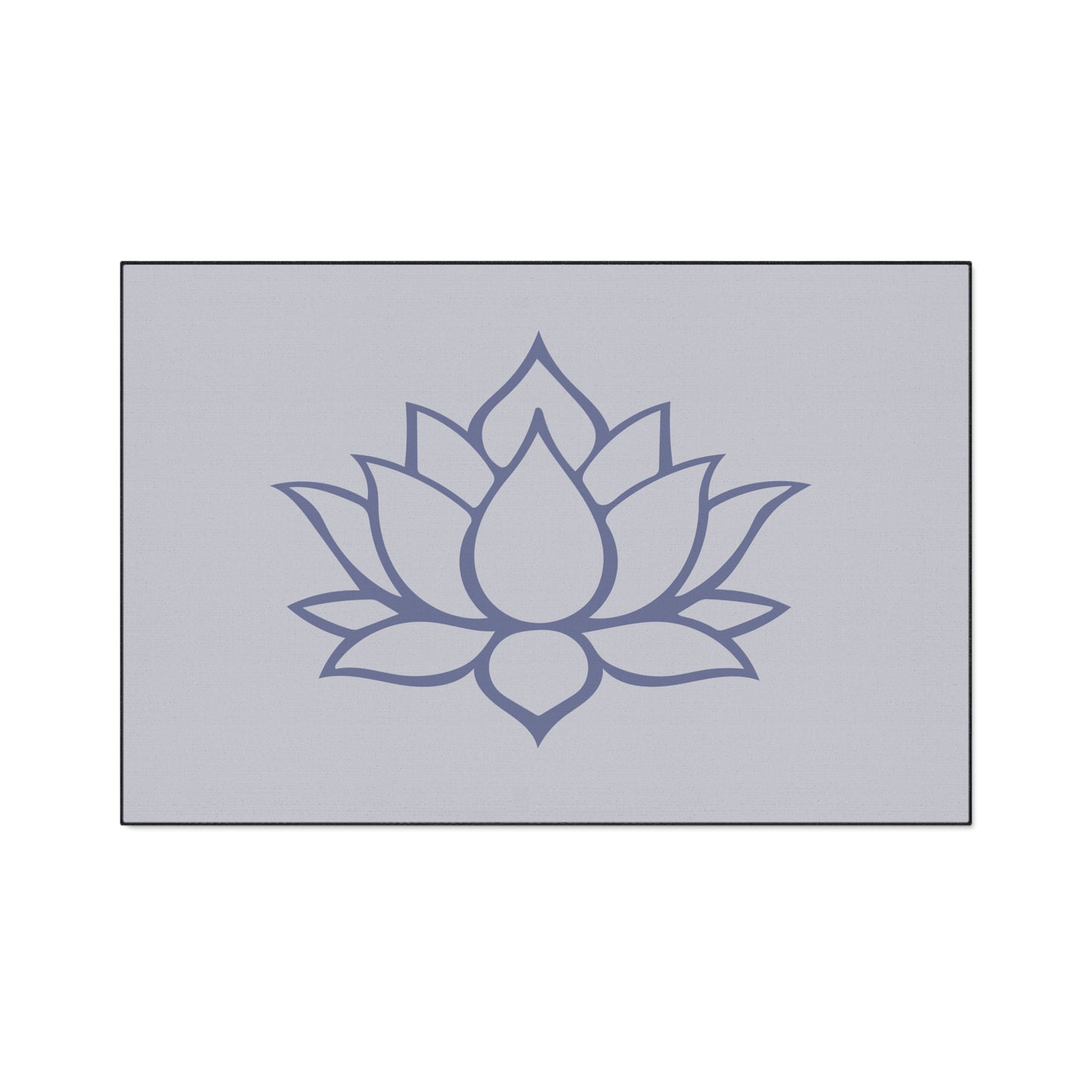 Decorative Heavy Duty Non-Slip Floor Mat Stylish Design Perfect for Entryway Kitchen Décor Grey Lotus Blossom Floral Design Rug Bathroom Mat