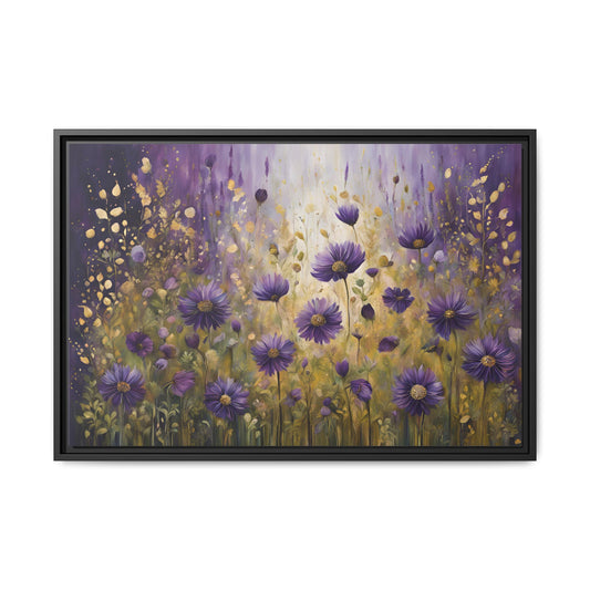 Modern Daisy Print Floral Design Unique Framed Canvas Print Wall Art Flower Lover Gift Nature Gift Contemporary Decor 3 frame colors