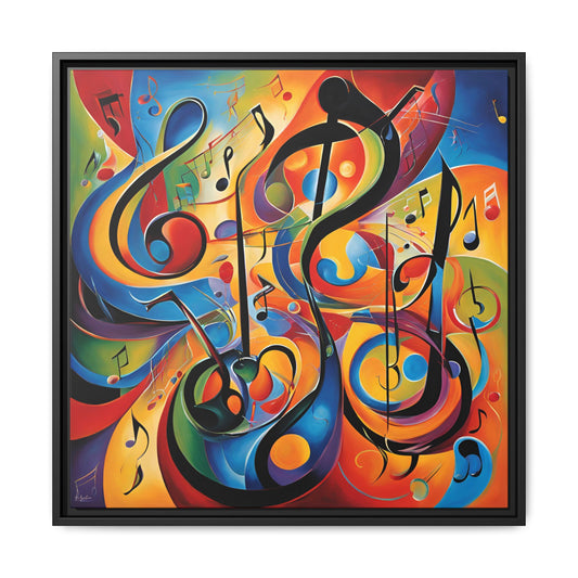 Modern Music-Themed Print Abstract Design Unique Framed Canvas Print Treble Clef Note Wall Art Music Lover Gift Decor 3 frame colors
