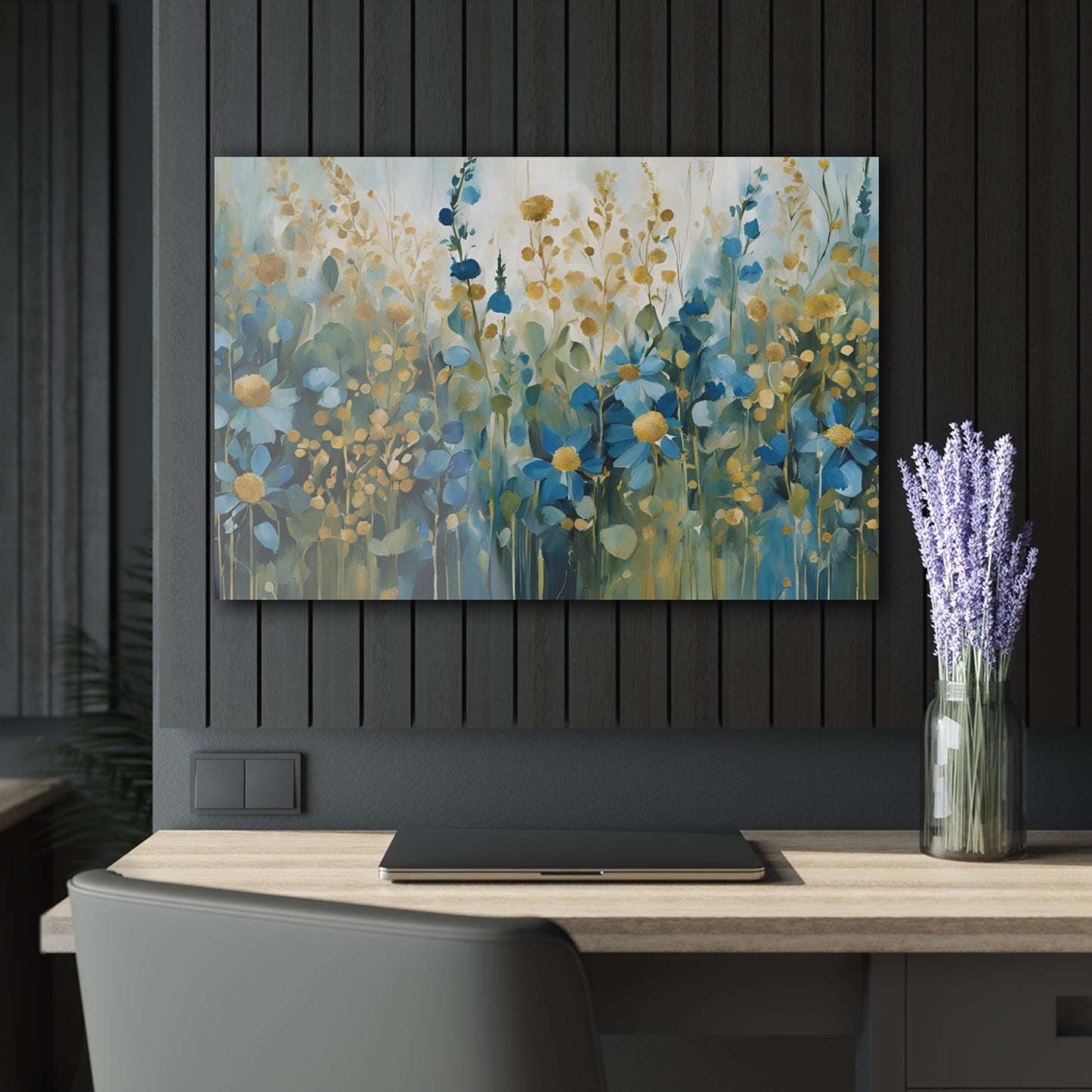Large Floral Design Acrylic Print with French Cleat Nature Lover Wall Art Flower Lover Gift Outdoors Artwork Modern Garden Home Decor