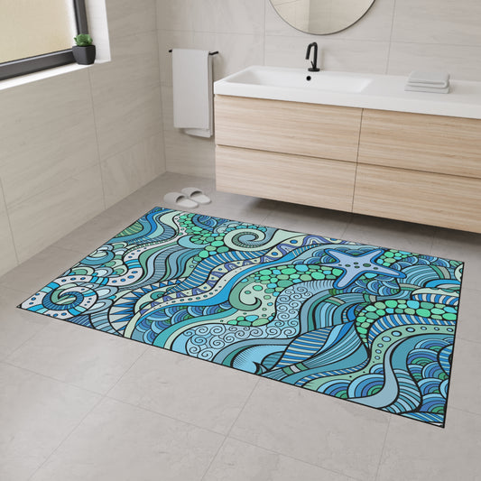 Decorative Heavy Duty Non-Slip Floor Mat Stylish Design Perfect for Entryway Kitchen Décor Garage Rug Coffee Bar Bathroom Floor Door Mat