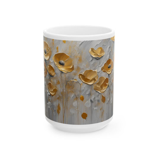 Boho Wildflowers Cottagecore 15-oz Coffee Mug Pressed Flowers Pastel Floral Nature Mug Wildflower Tea Cup Flower Garden Lover Gift for Her