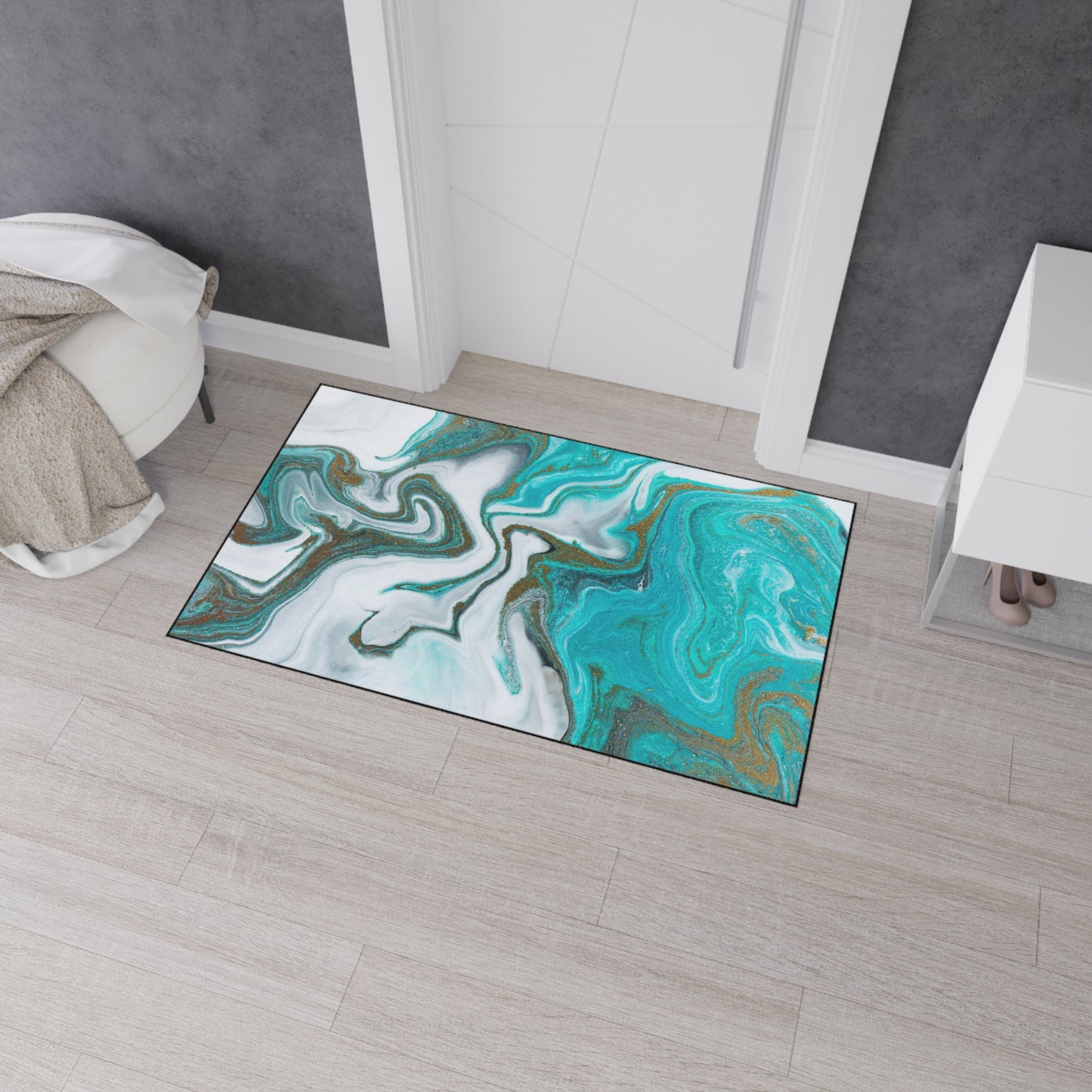 Decorative Heavy Duty Non-Slip Floor Mat Stylish Design Perfect for Entryway Kitchen Décor Marble Agate Resin Pattern Rug Bathroom Mat
