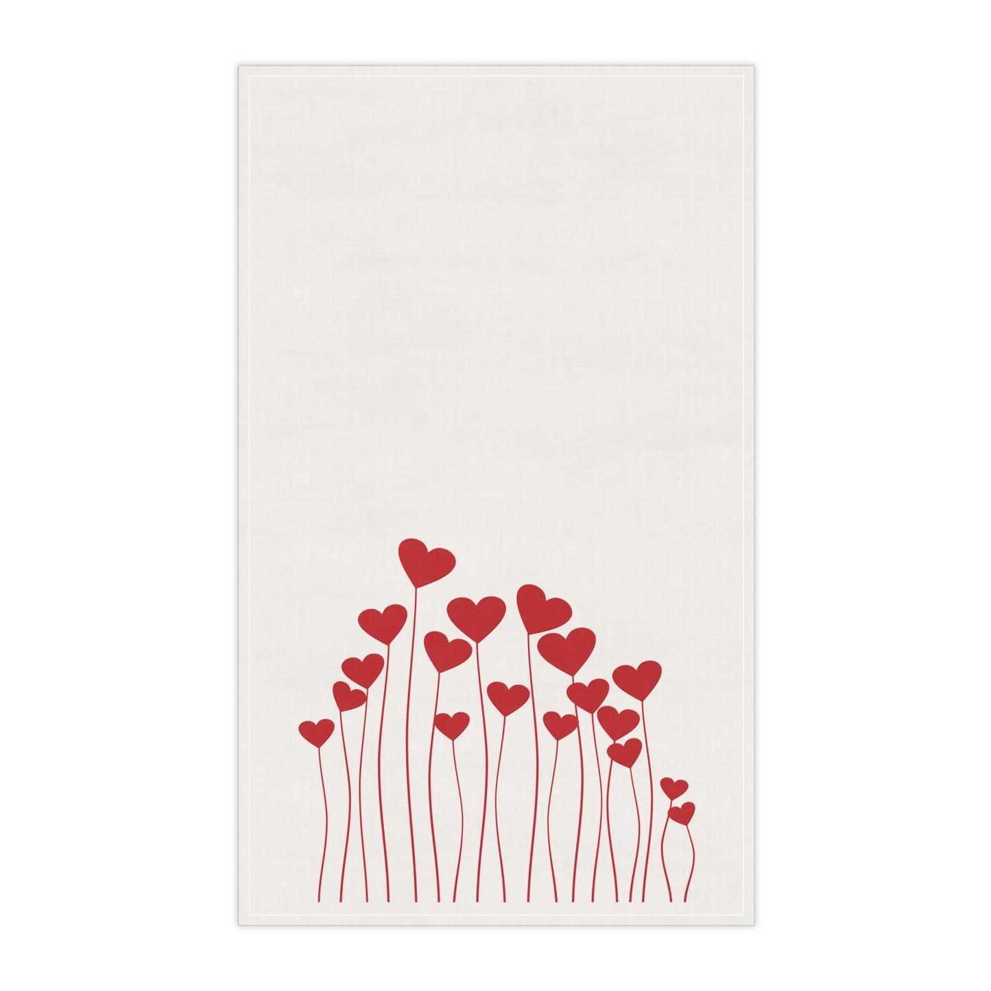 Floral Hearts Kitchen Tea Towel Durable Hand Towel Gift for Flower Lover Whimsical Home Decor Decorative Kitchen Cotton Twill