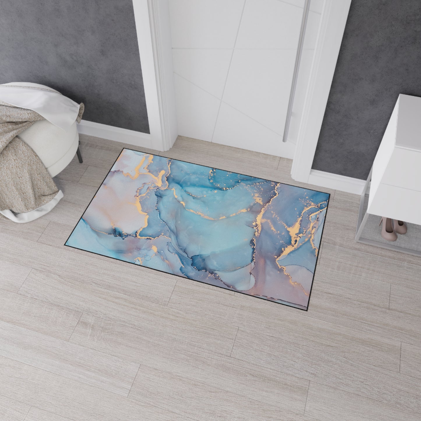 Decorative Heavy Duty Non-Slip Floor Mat Stylish Design Perfect for Entryway Kitchen Décor Marble Agate Design Rug Bathroom Mat