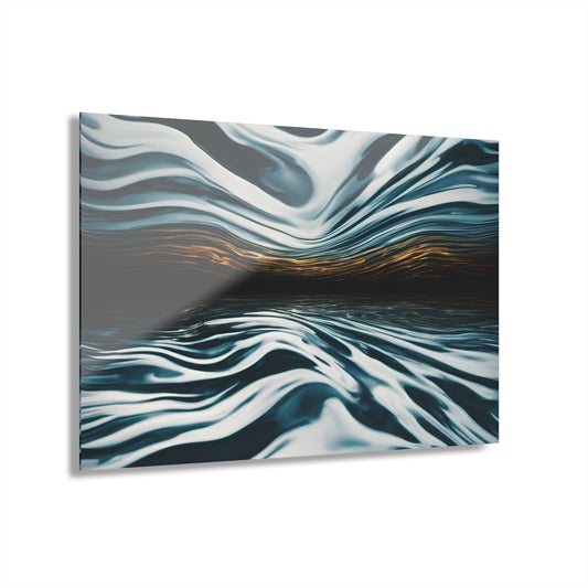 Large Wave Design Acrylic Print with French Cleat Ocean Lover Wall Art Beachy Gift Nature Lover Relaxing Water Artwork Modern Home Decor