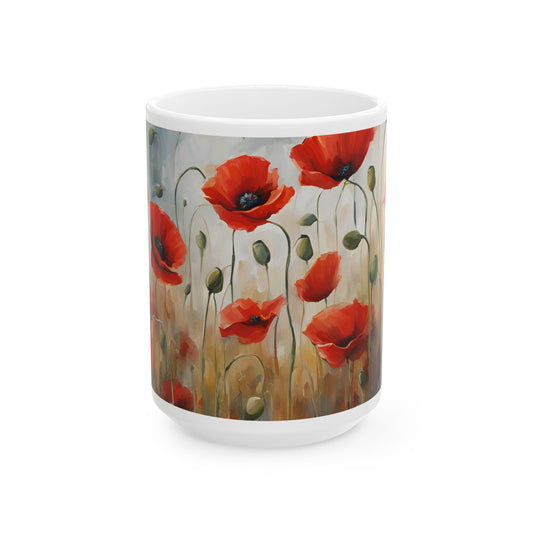 Boho Wildflowers Cottagecore 15-oz Coffee Mug Pressed Flowers Pastel Floral Nature Mug Wildflower Tea Cup Flower Garden Lover Gift for Her