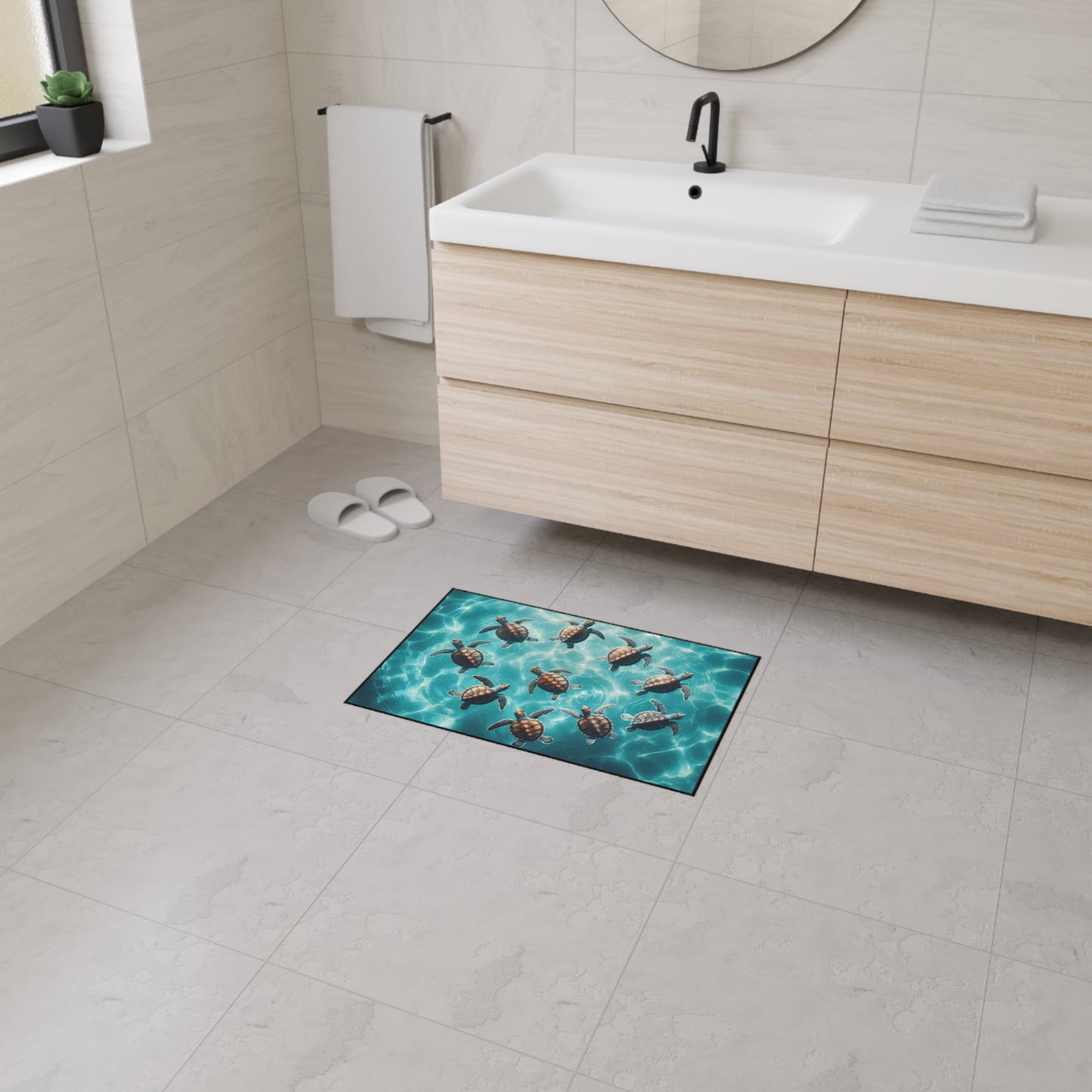 Sea Turtle Heavy Duty Non-Slip Floor Mat Stylish Design Perfect for Entryway Kitchen Décor Garage Rug Coffee Bar Bathroom Floor Door Mat