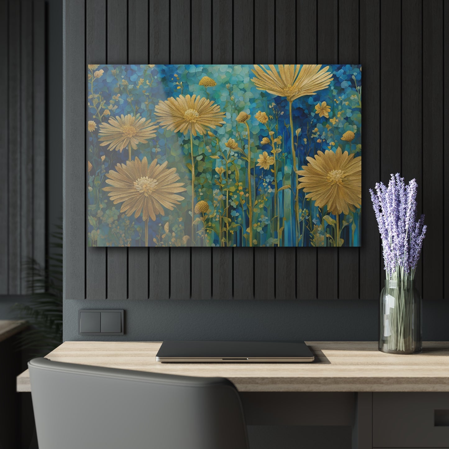 Large Floral Design Acrylic Print with French Cleat Nature Lover Wall Art Flower Lover Gift Outdoors Artwork Modern Garden Home Decor