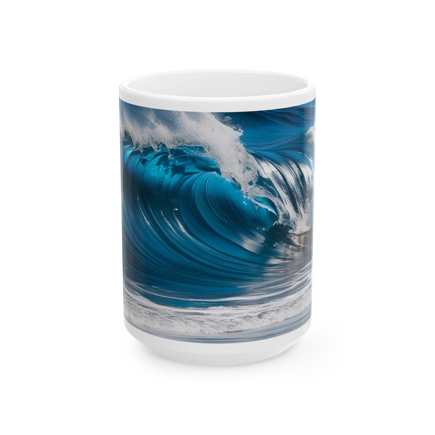 Ocean Wave Ceramic Coffee Mug Modern Beachy Design Mug Tea Cup Oceanic Swirl Design Salt Life Surfer Ceramic Mug