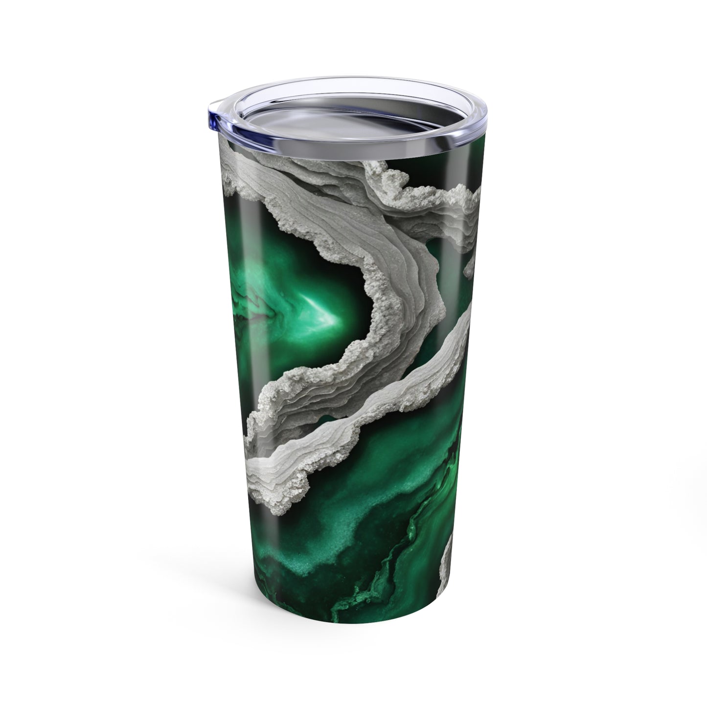 Green Amethyst Crystal Geode Design 20 oz Tumbler Nature Lover Gift Geology Rock Lover Insulated Stainless Hot or Cold Tumbler