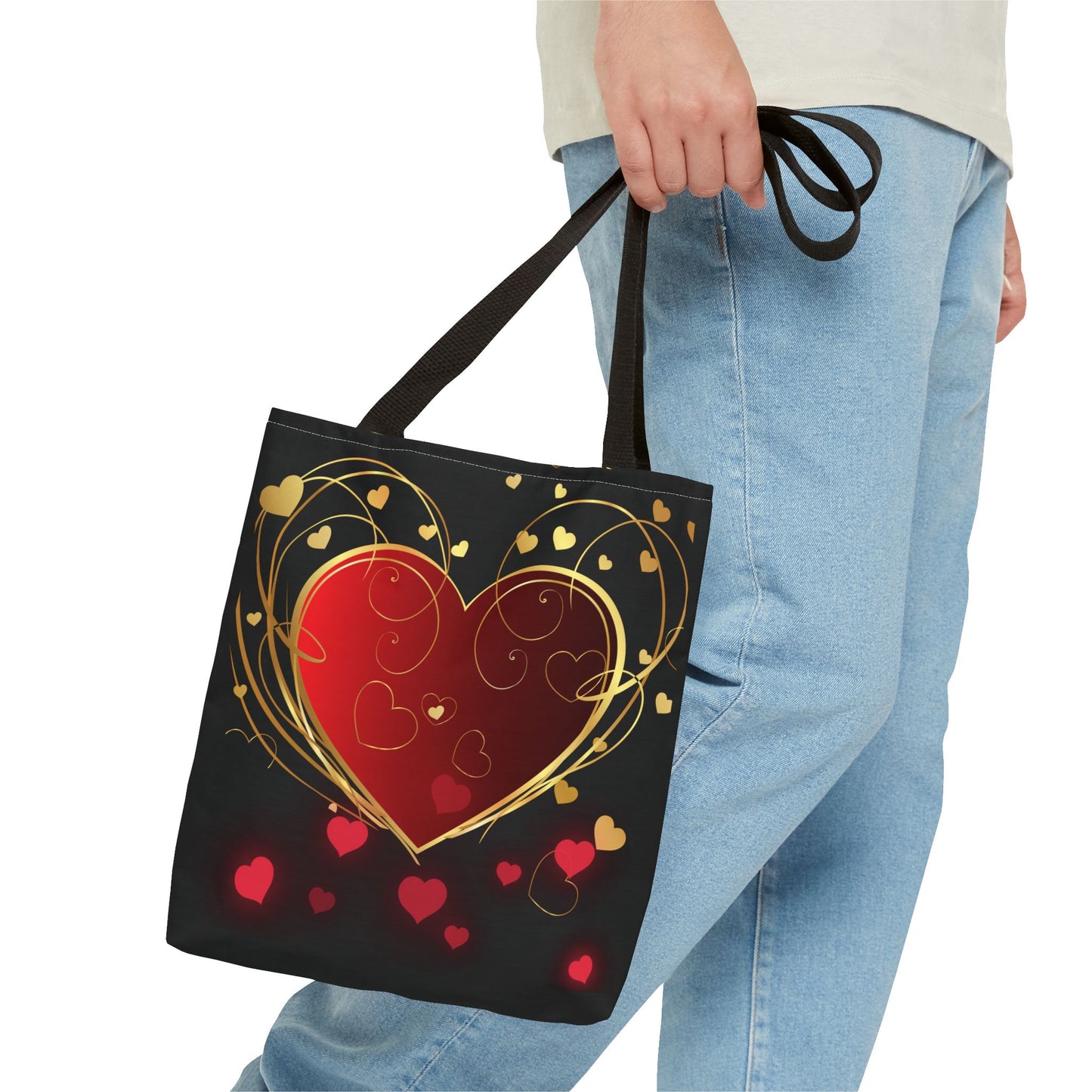 Heart Tote Bag | Carryall | Red and Gold | Love | Happiness | Friendship |