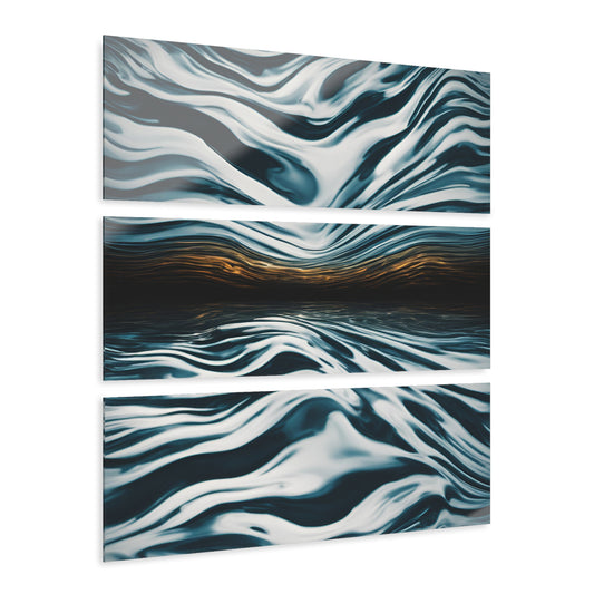 Modern Water Ripple Design Triptych Acrylic Print Wall Art Unique Water Themed Interior Acrylic Decor