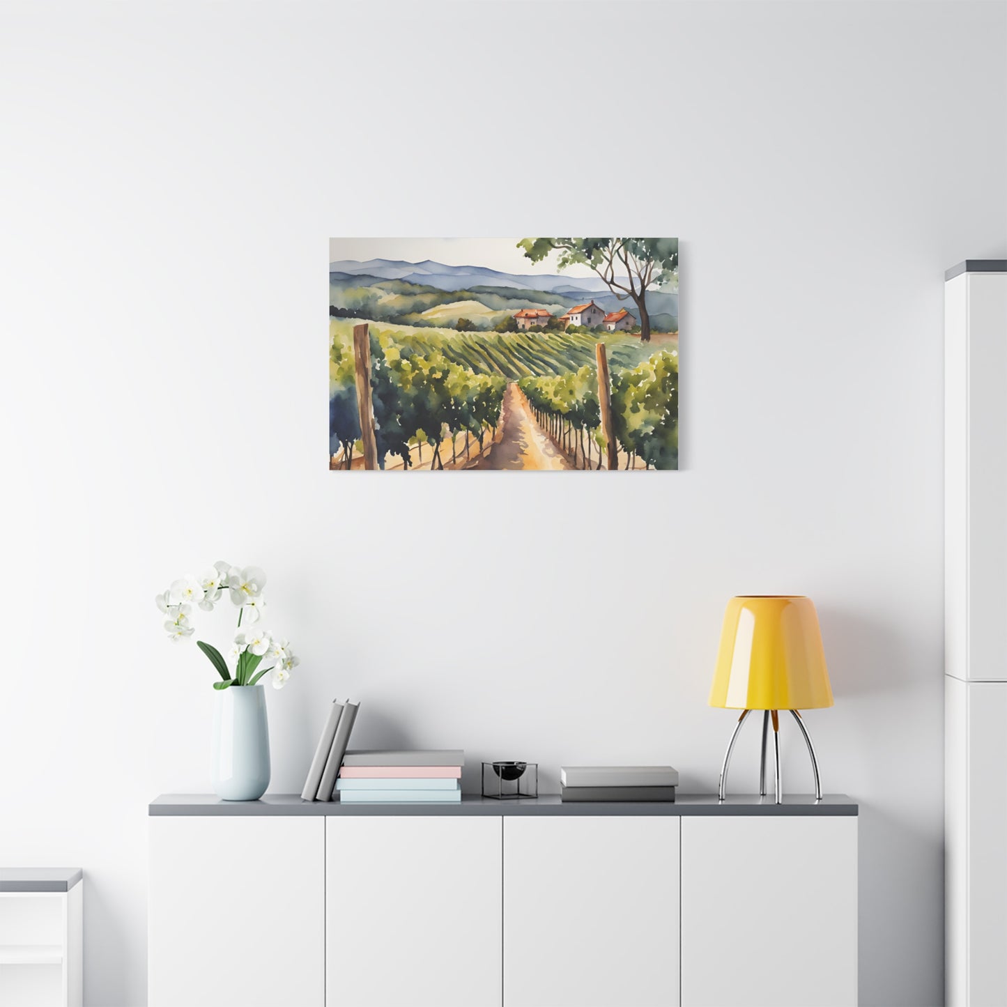 Vineyard Print Wall Art | Matte Canvas, Stretched, 1.25" | Wine Lover | Foodie Gift | Vines |