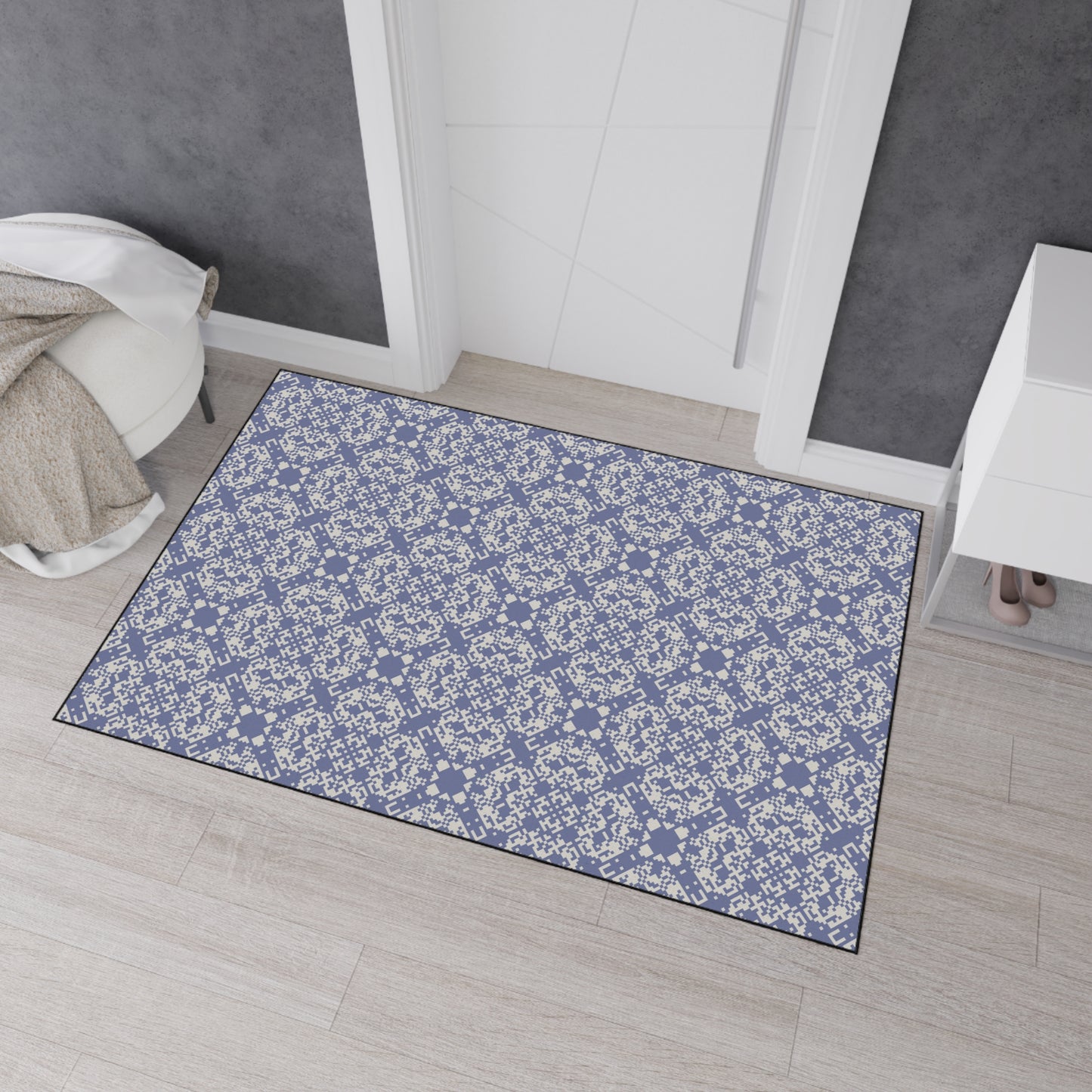 Decorative Heavy Duty Non-Slip Floor Mat Stylish Design Perfect for Entryway Kitchen Décor Grey Geometric Floral Design Rug Bathroom Mat