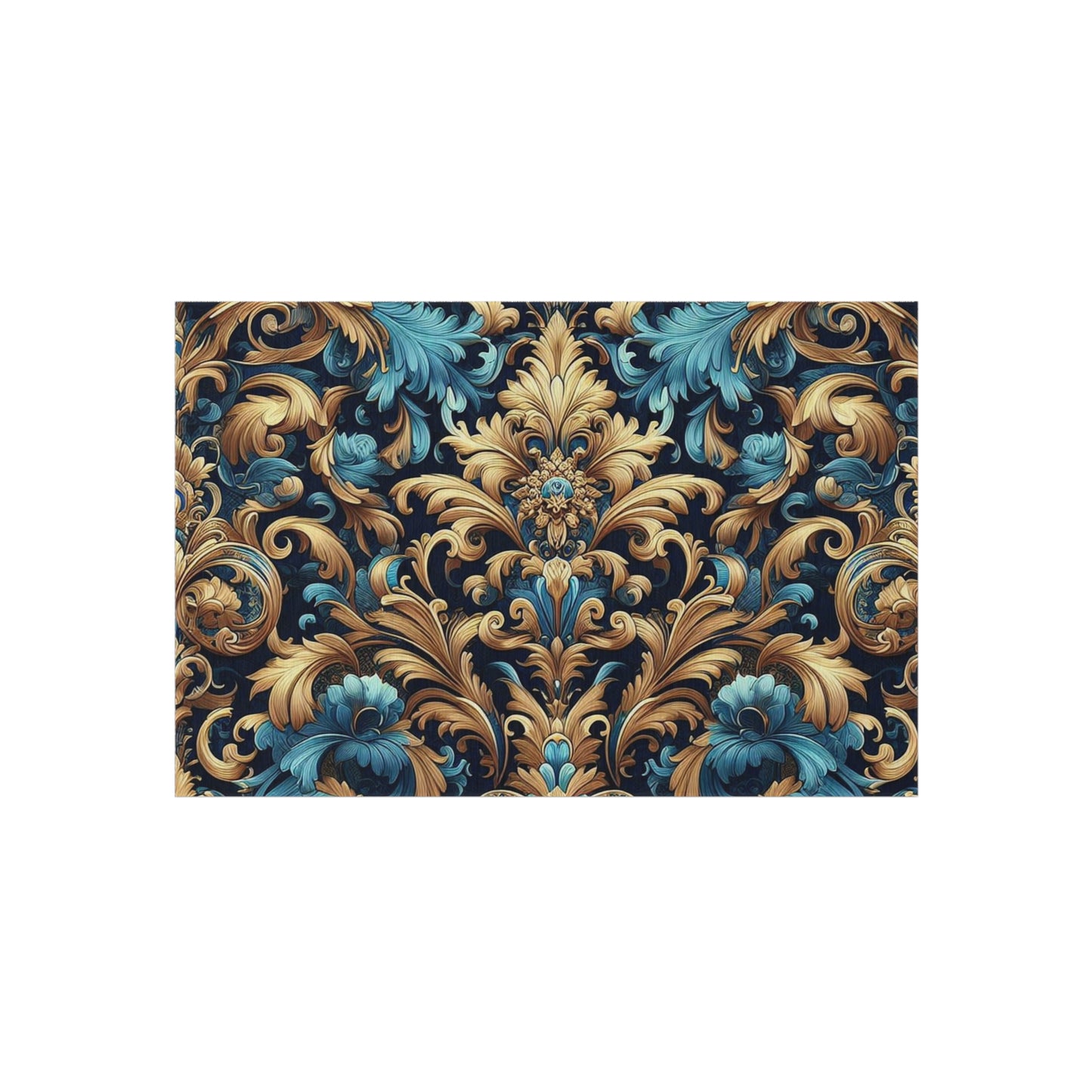 Chenille Print Pattern Outdoor Rug with No-Skid Backing Cozy Outdoor Carpet Patio Decor Gazebo Rug Pool Area Decor Outdoor Kitchen Carpet