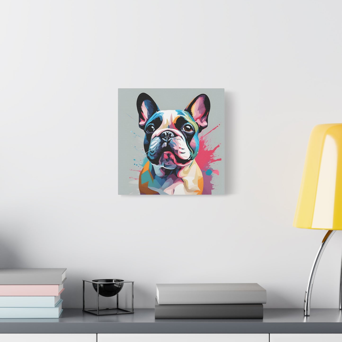 Frenchie Print Wall Art | Matte Canvas, Stretched, 1.25" | Dog Lover | Bulldog | Pet Parent | Modern Art |