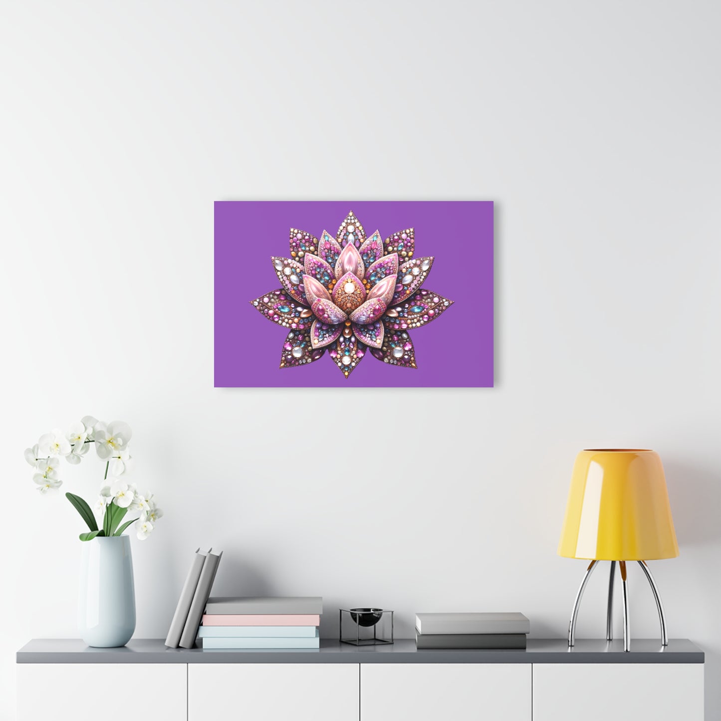 Large Lotus Blossom Floral Design Acrylic Print with French Cleat Nature Lover Wall Art Flower Lover Gift Artwork Modern Garden Home Decor