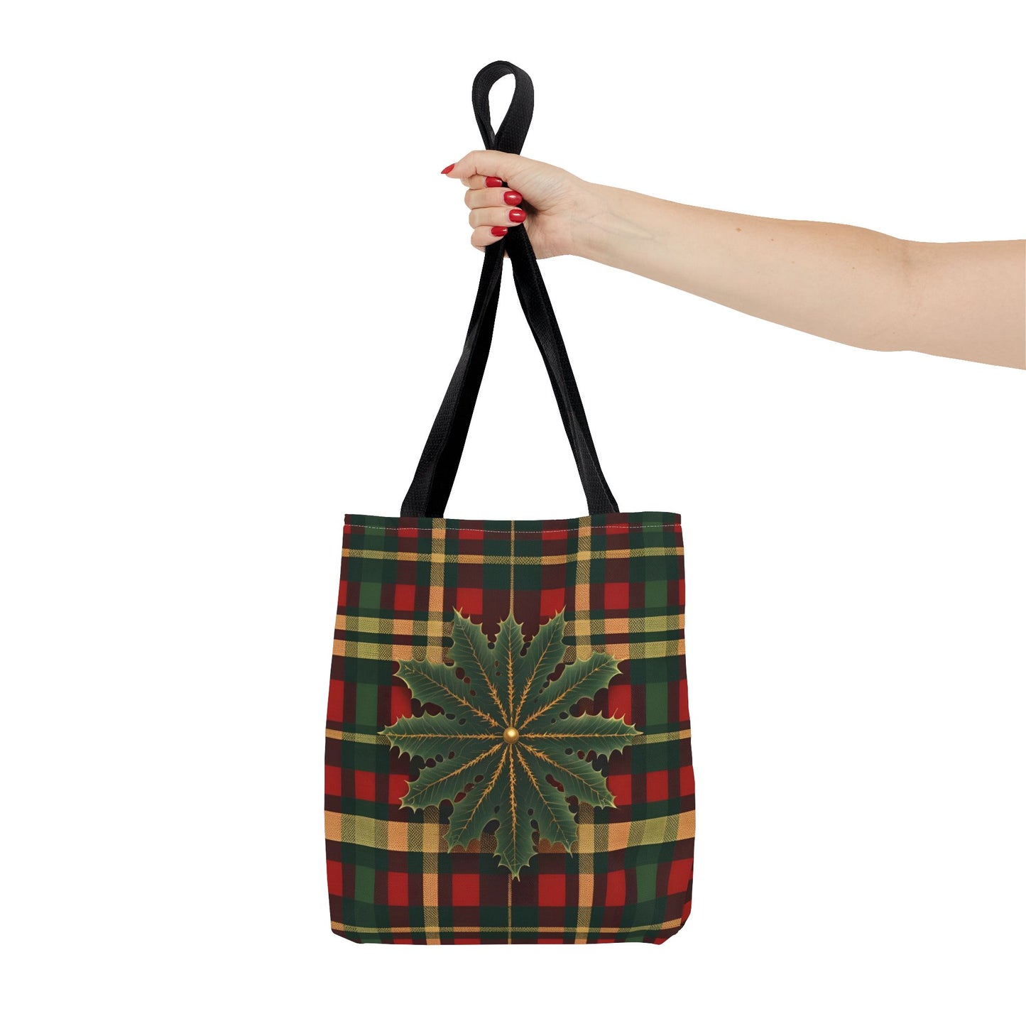 Christmas Tote Bag Holiday Cheer Gift Glam Winter Accessory Reusable Winter Plaid Tartan Shopping Bag Xmas Joy Gift Unisex Bag for Him Her