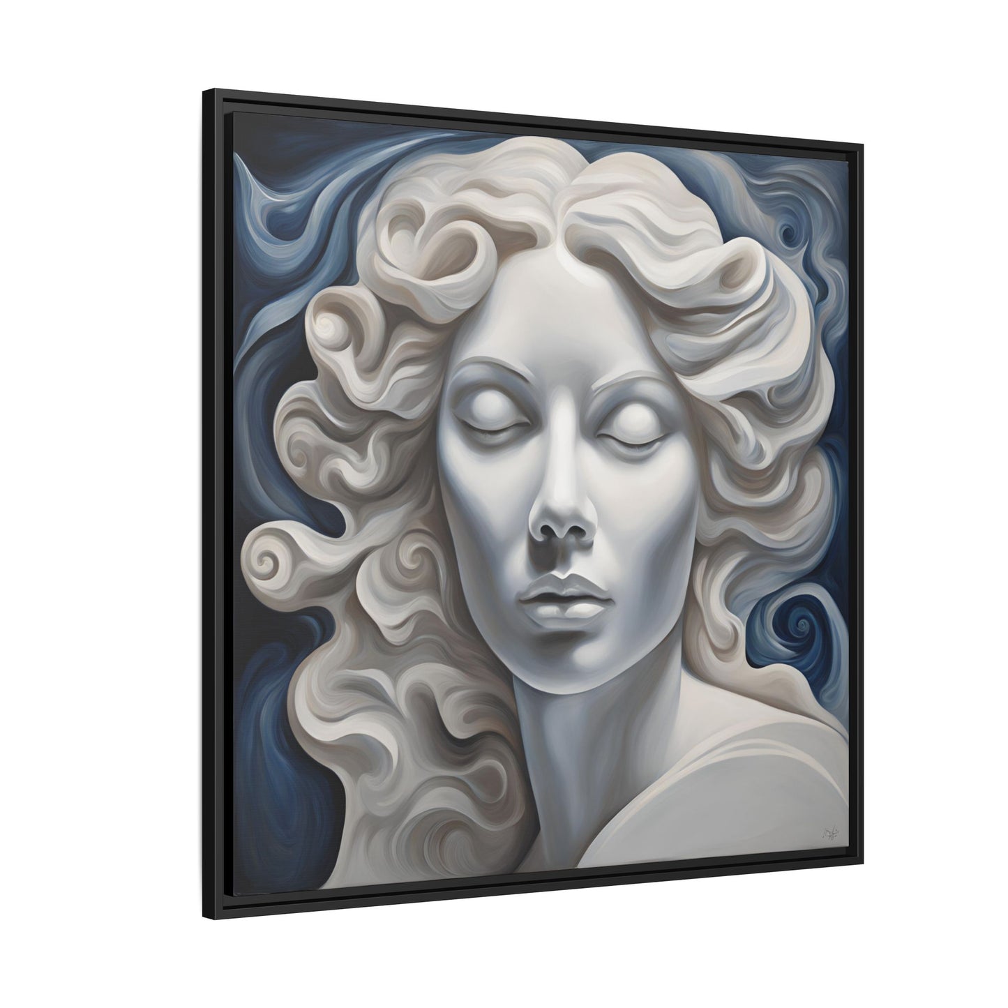 Modern Abstract Woman's Face Design Unique Framed Print Canvas Wall Decor Gift 3 frame colors to chose from