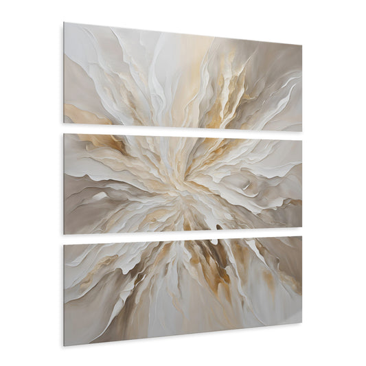 Modern Art Style Starburst Design Triptych Acrylic Print Wall Art Unique Floral Abstract Art 3-Panel Wall Decor