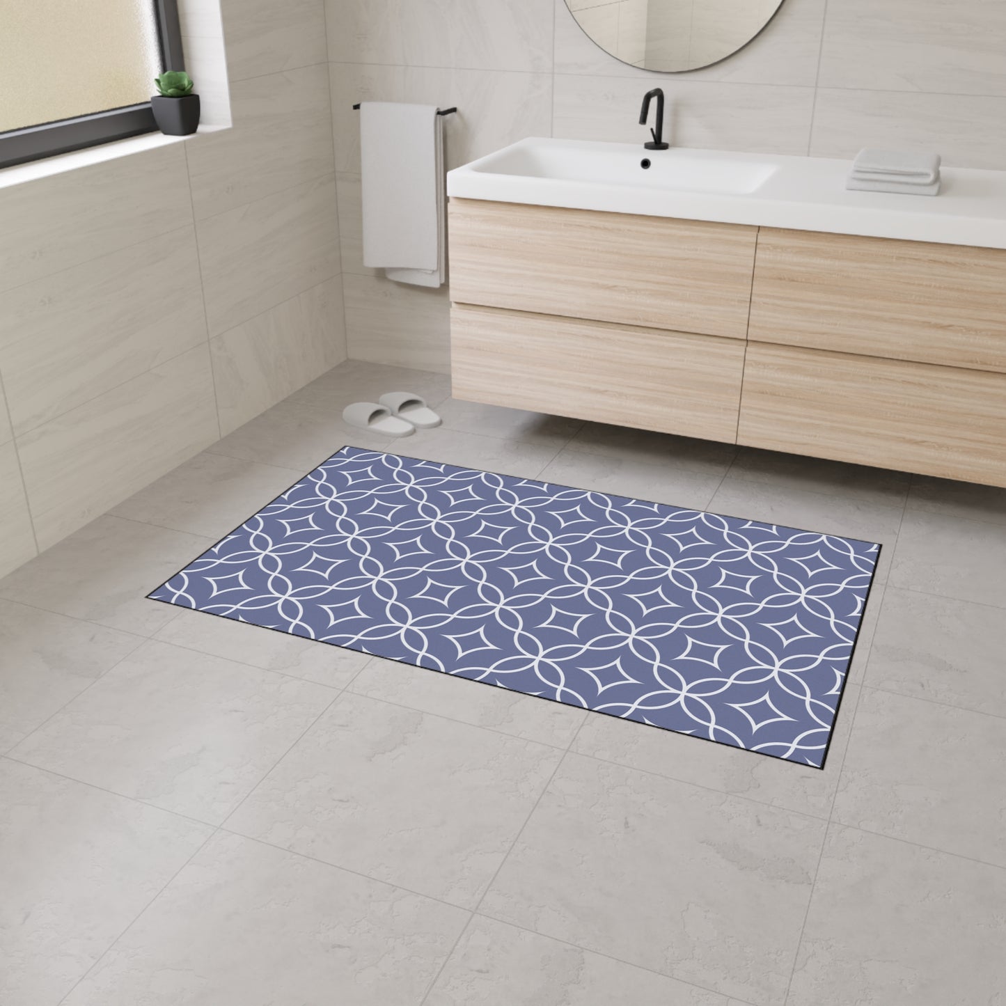 Decorative Heavy Duty Non-Slip Floor Mat Stylish Design Perfect for Entryway Kitchen Décor Grey Floral Geometric Design Rug Bathroom Mat