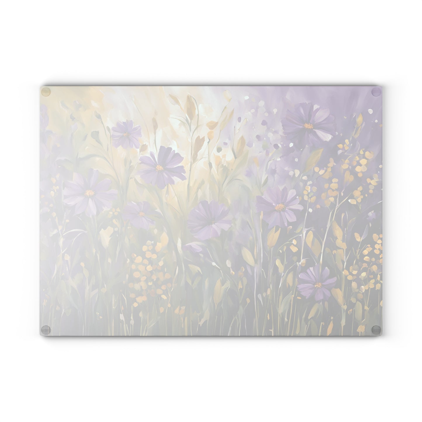 Kitchen Decor Glass Cutting Board Serving Tray with Floral Design Pattern Cutting Board Gift for Home Cook Charcuterie Board