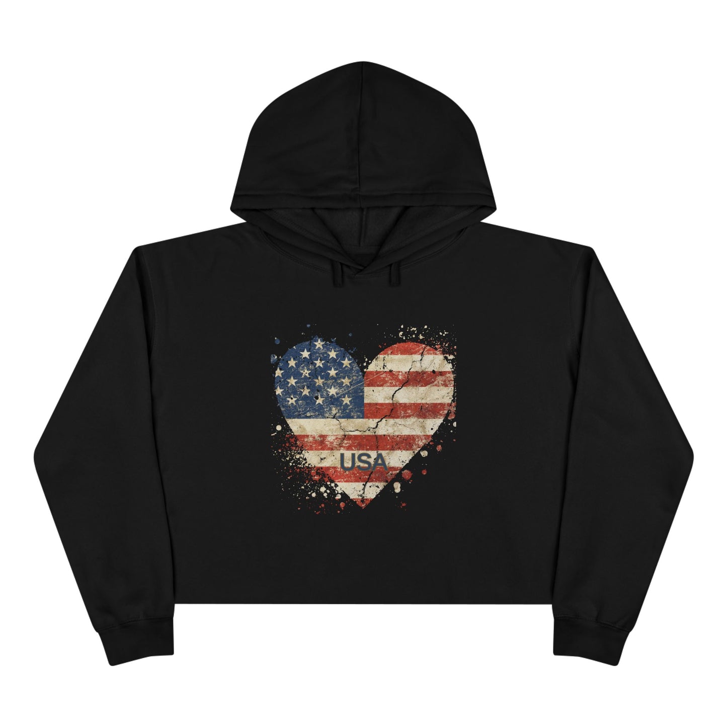 USA Flag Crop Hoodie