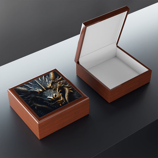 Unique Dragon Fantasy Art Print Mythical Design Jewelry Box Trinket Box Bedroom Dresser Decor Vanity Gift Box - 3 colors to choose from