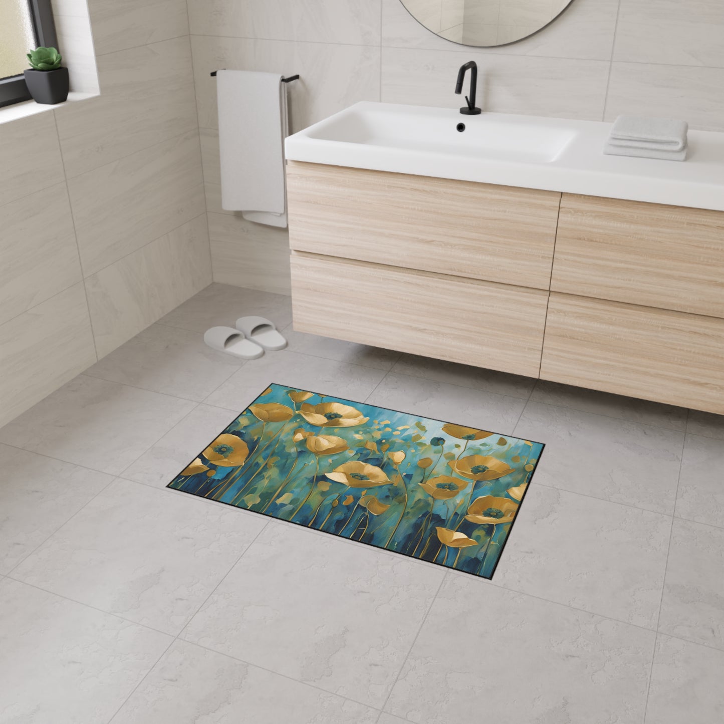 Decorative Heavy Duty Non-Slip Floor Mat Stylish Design Perfect for Entryway Kitchen Décor Garage Rug Coffee Bar Bathroom Floor Door Mat