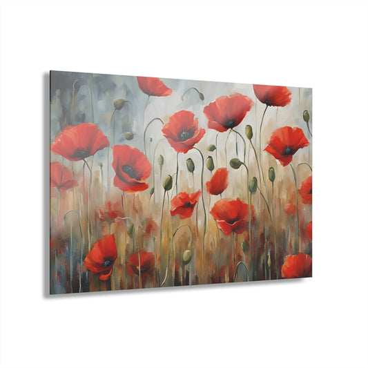 Large Floral Design Acrylic Print with French Cleat Nature Lover Wall Art Flower Lover Gift Outdoors Artwork Modern Garden Home Decor