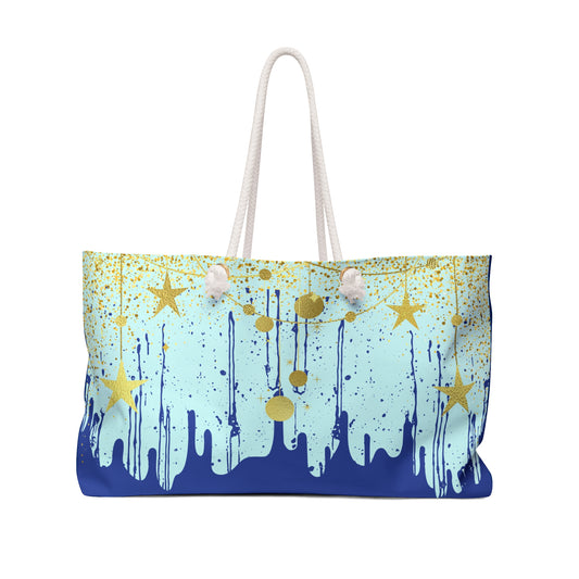 Abstract Star Tote Bag | Beach Bag | Gold Stars | Modern Art | Sparkling | Twinkling |