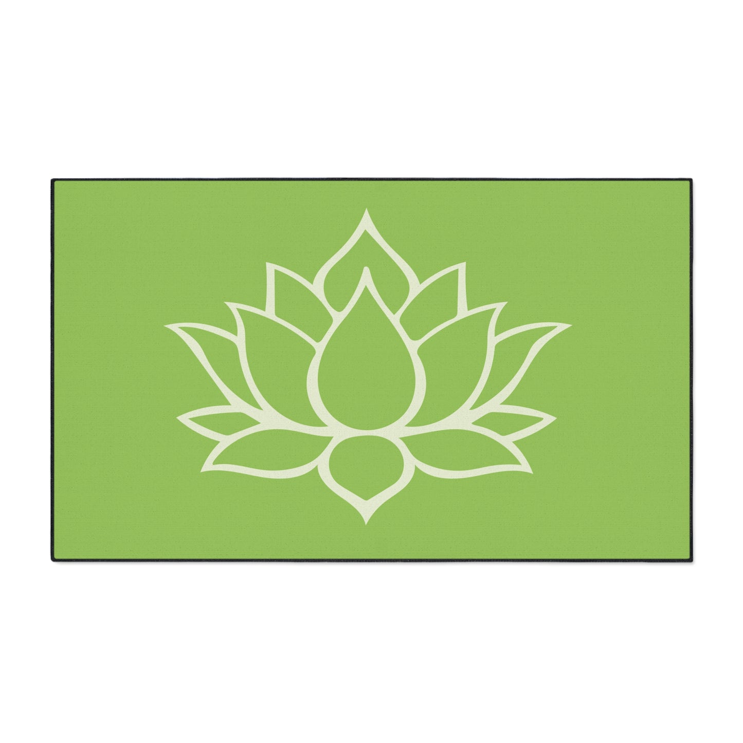 Decorative Heavy Duty Non-Slip Floor Mat Stylish Design Perfect for Entryway Kitchen Décor Green Lotus Blossom Floral Design Rug Bath Mat