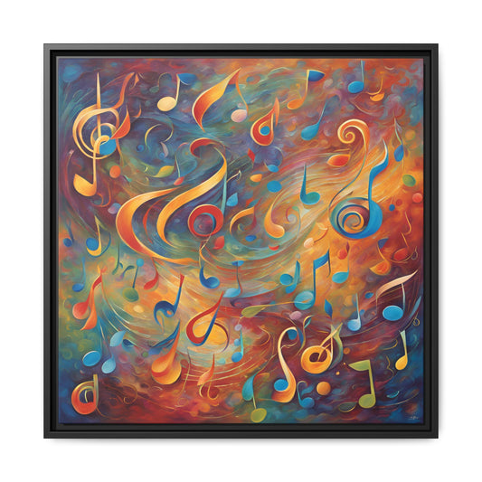 Modern Music-Themed Print Abstract Design Unique Framed Canvas Print Treble Clef Note Wall Art Music Lover Gift Decor 3 frame colors