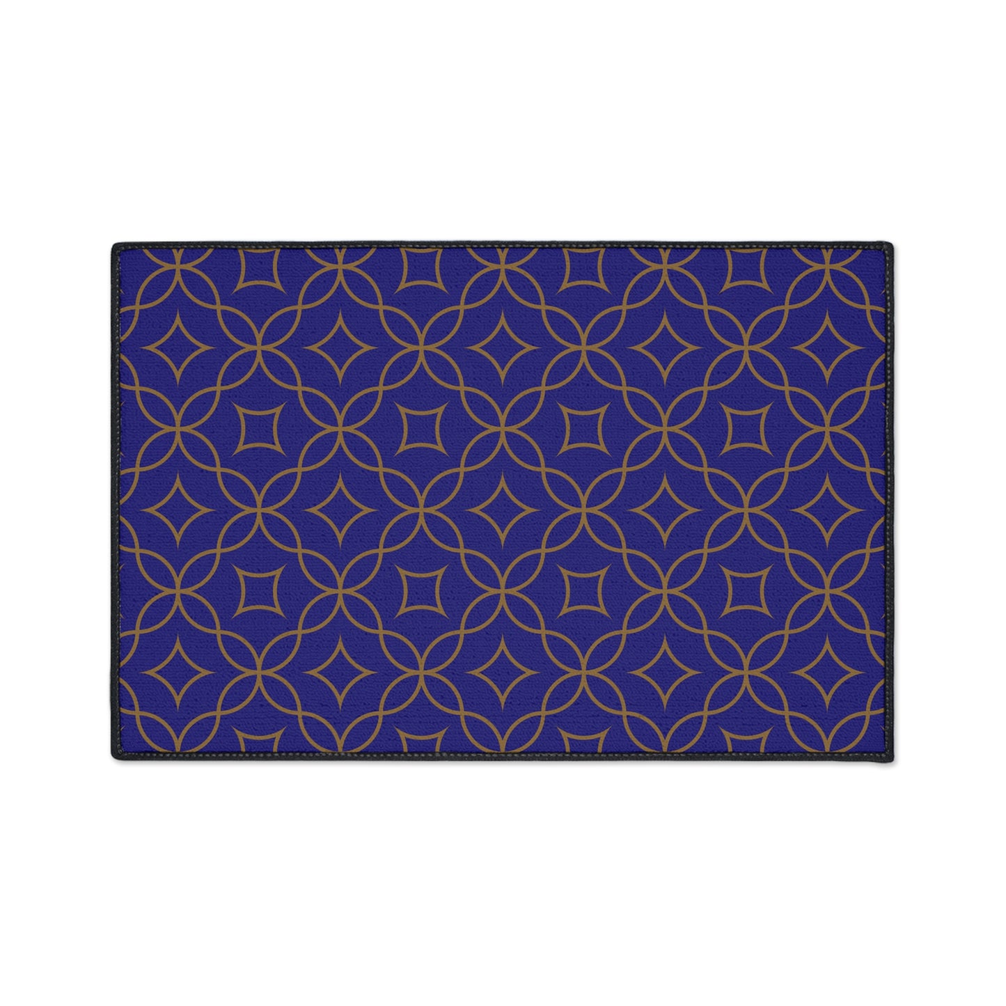 Decorative Heavy Duty Non-Slip Floor Mat Stylish Design Perfect for Entryway Kitchen Décor Blue Floral Geometric Design Rug Bathroom Mat