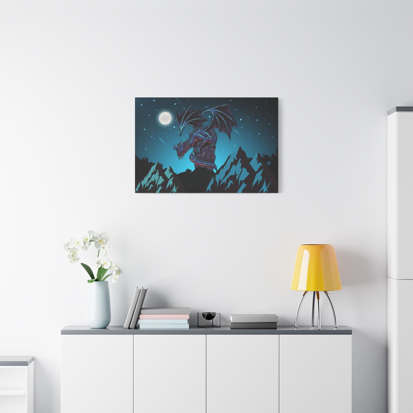 Dragon Print Wall Art | Matte Canvas, Stretched, 1.25" | Anime Gothic Sci-fi Print
