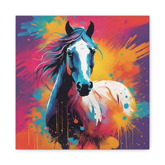 Horse Print Wall Art | Matte Canvas, Stretched, 1.25" | Modern Art | Animal Lover | Equestrian |