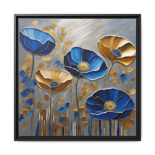 Modern Poppies Print Floral Design Unique Framed Canvas Print Wall Art Flower Lover Gift Nature Lover Gift Wildflower Decor 3 frame colors