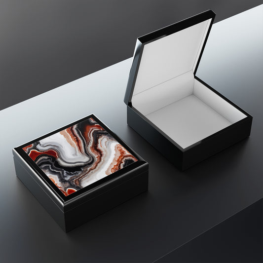 Unique Art Print Design Jewelry Box Trinket Box Bedroom Dresser Decor Vanity Gift Box - 3 colors to choose from