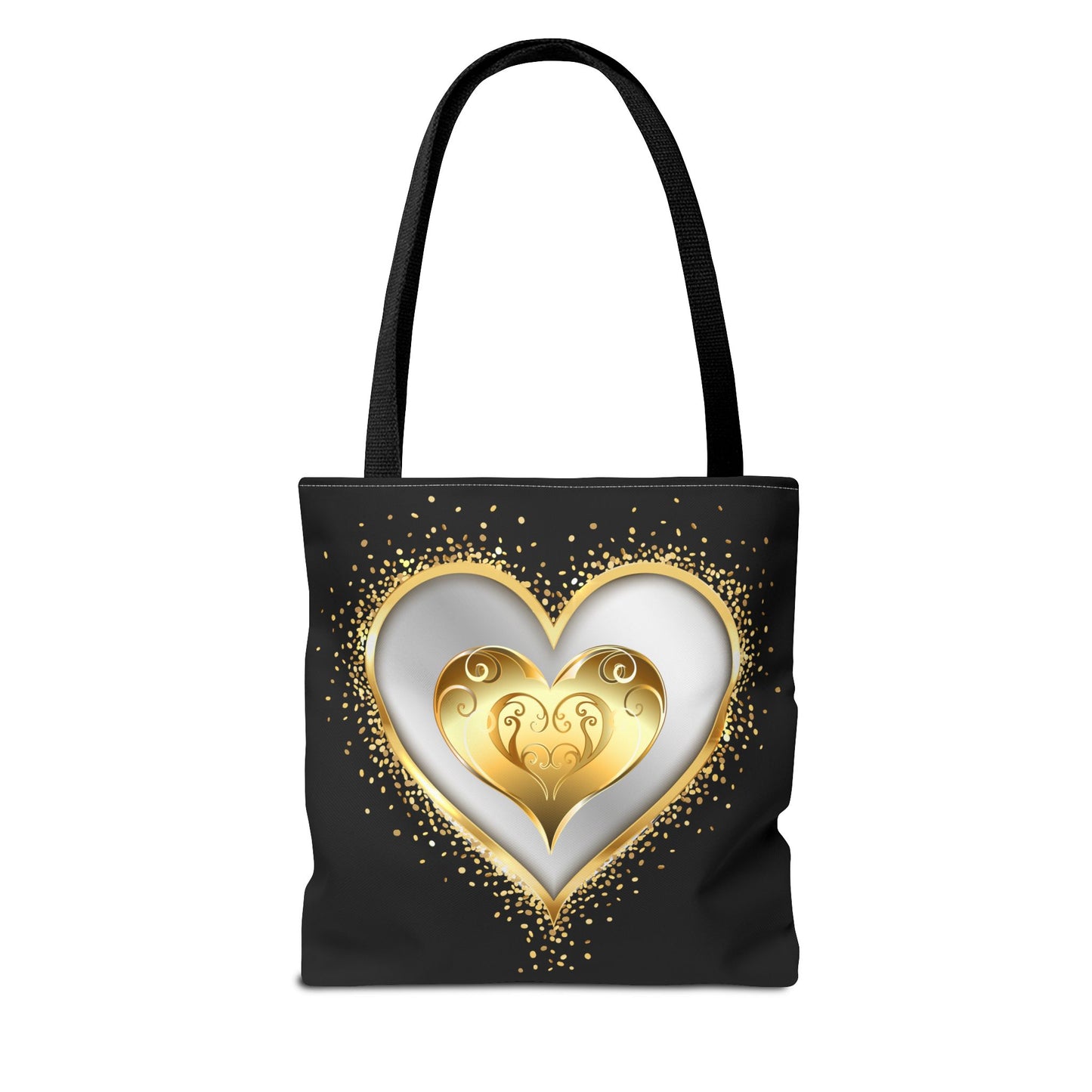 Heart Tote Bag | Carryall | Gold & Silver | Love | Happiness | Friendship |