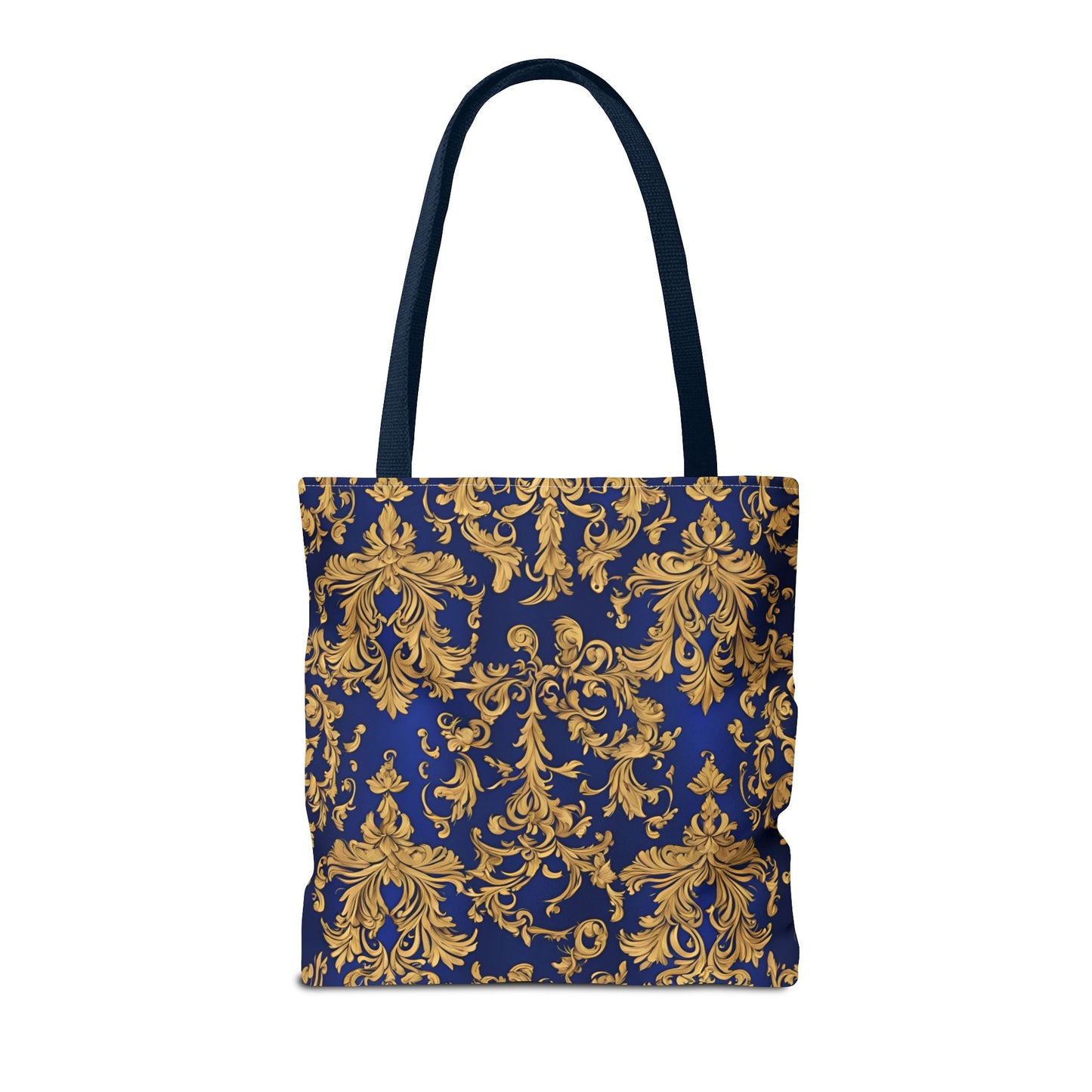 Elegant Royal Blue and Gold Damask Tote Bag | Carryall | Grocery Bag | Shopping Bag |