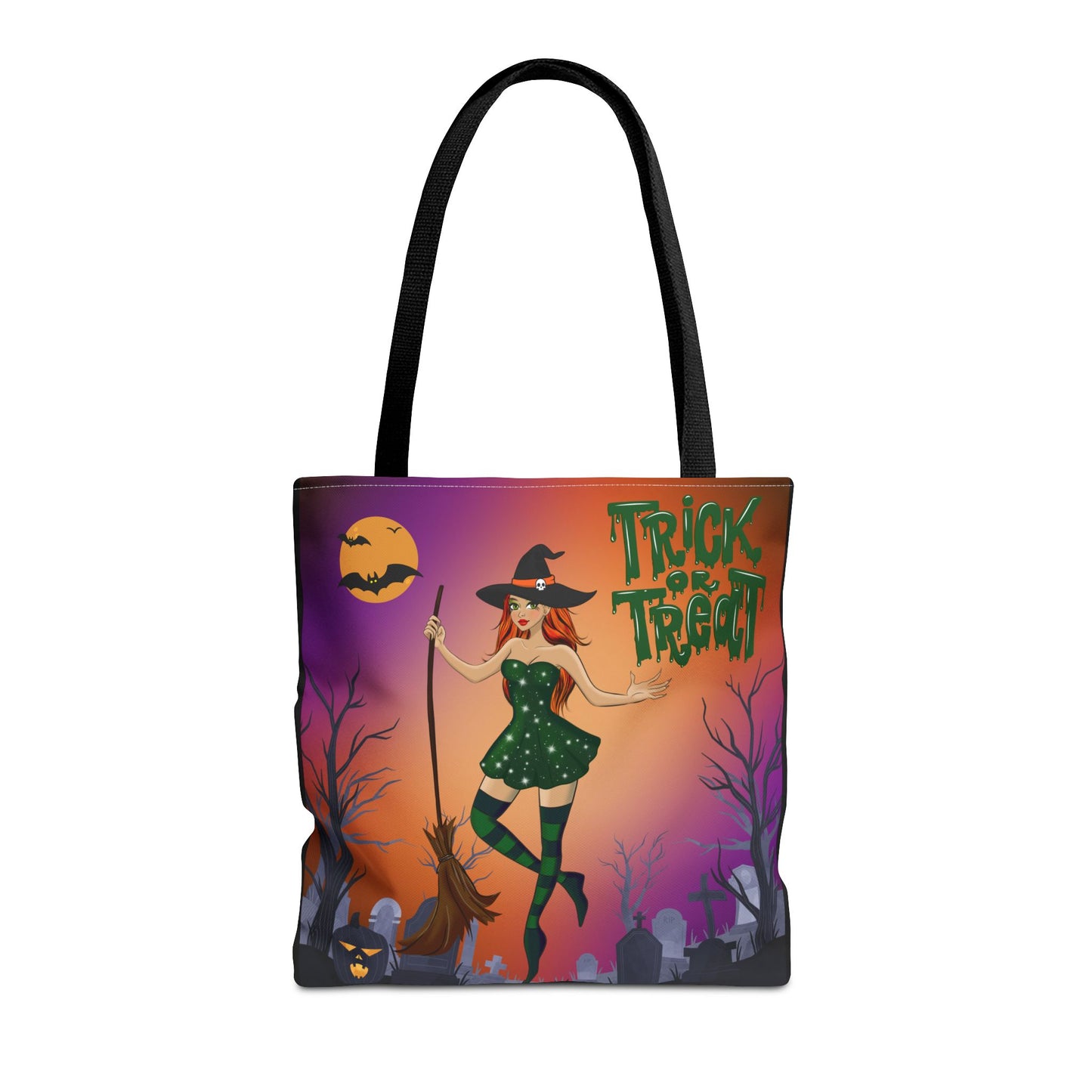 Halloween Witch Tote Bag | Carryall | Grocery Bag | Shopping Bag | Pumpkin | Autumn | Trick or Treat | Candy Bag |