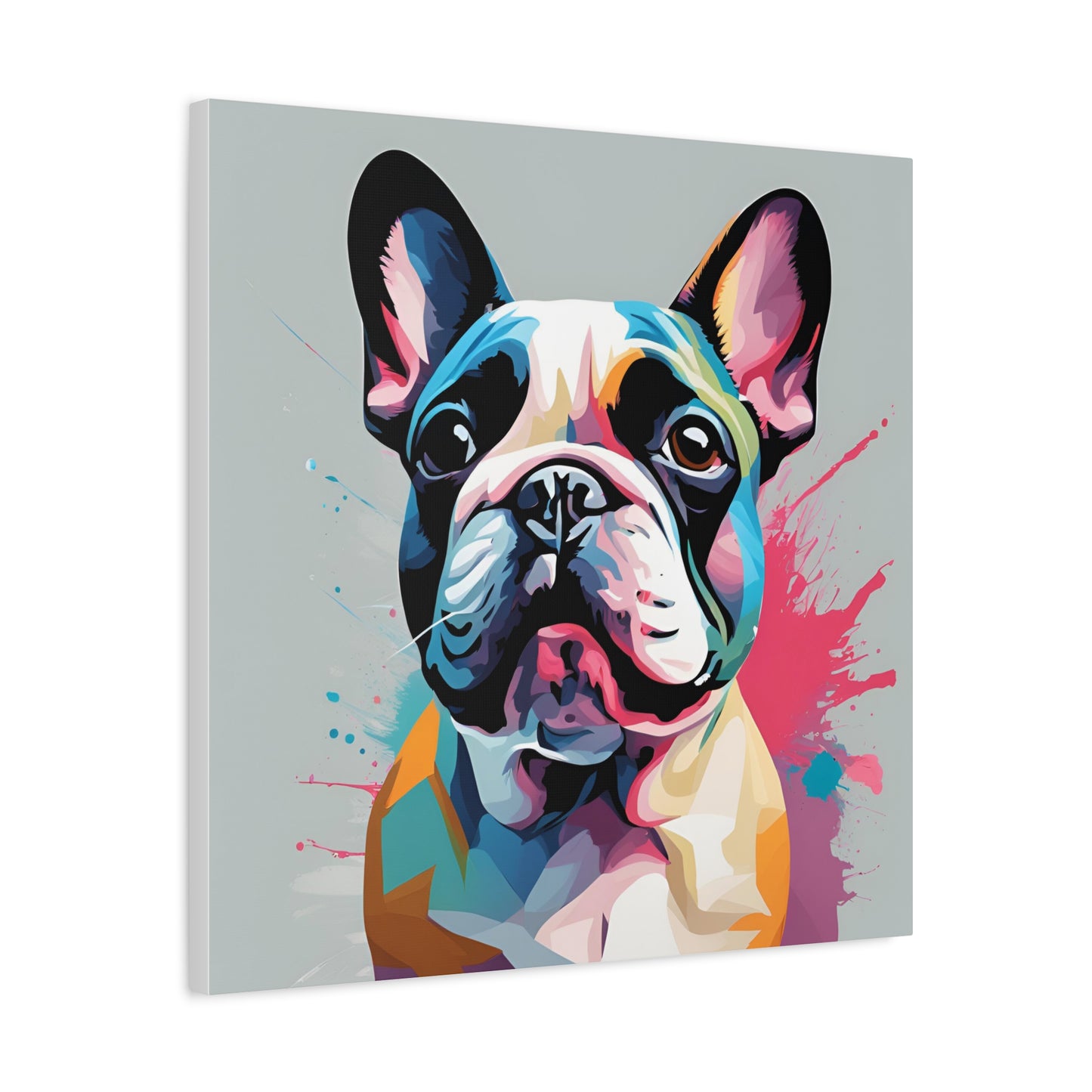 Frenchie Print Wall Art | Matte Canvas, Stretched, 1.25" | Dog Lover | Bulldog | Pet Parent | Modern Art |