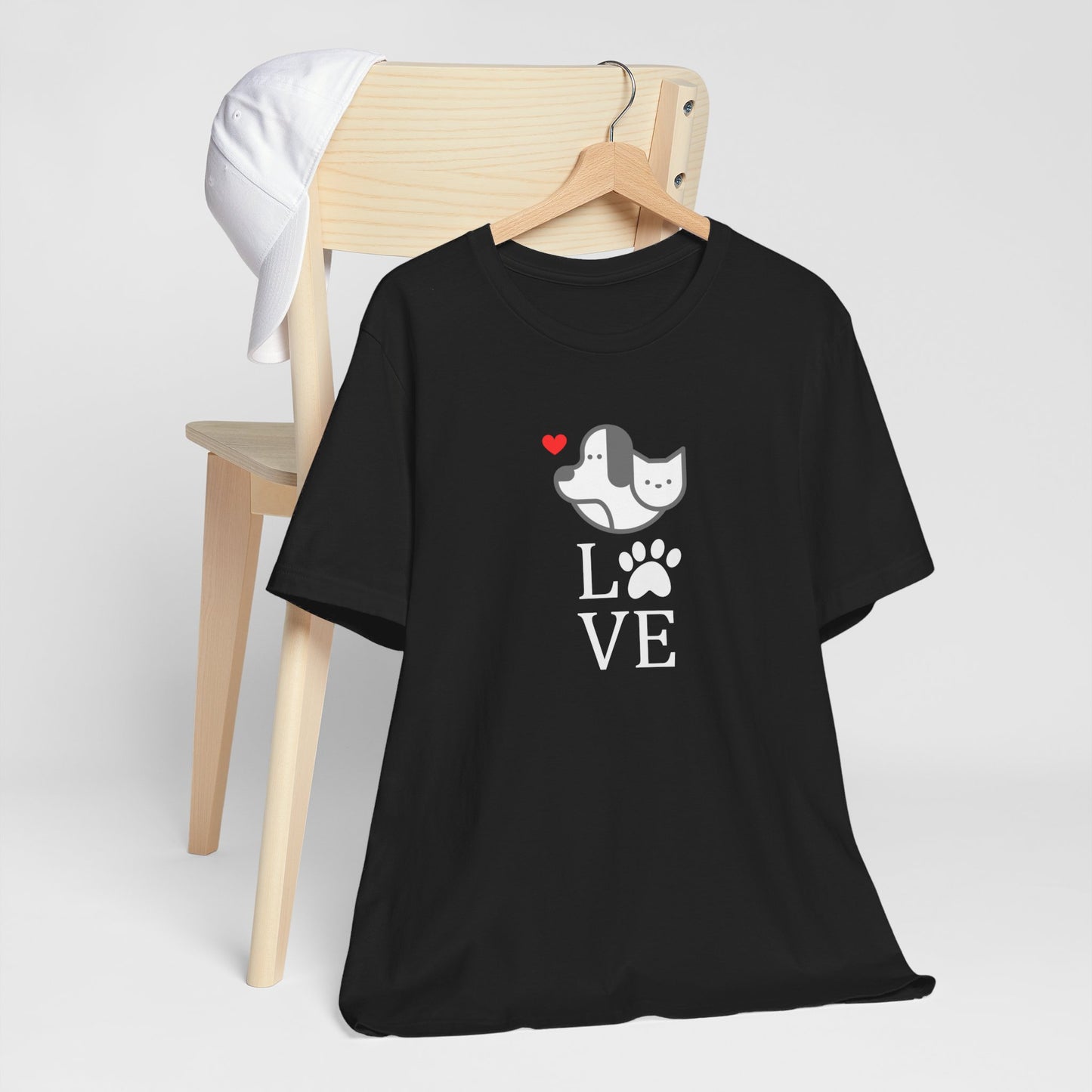 Dog and Cat Love T-shirt | Unisex | Funny | Dog Lover | Pet Lover | Animal Lover | Cat Lover |