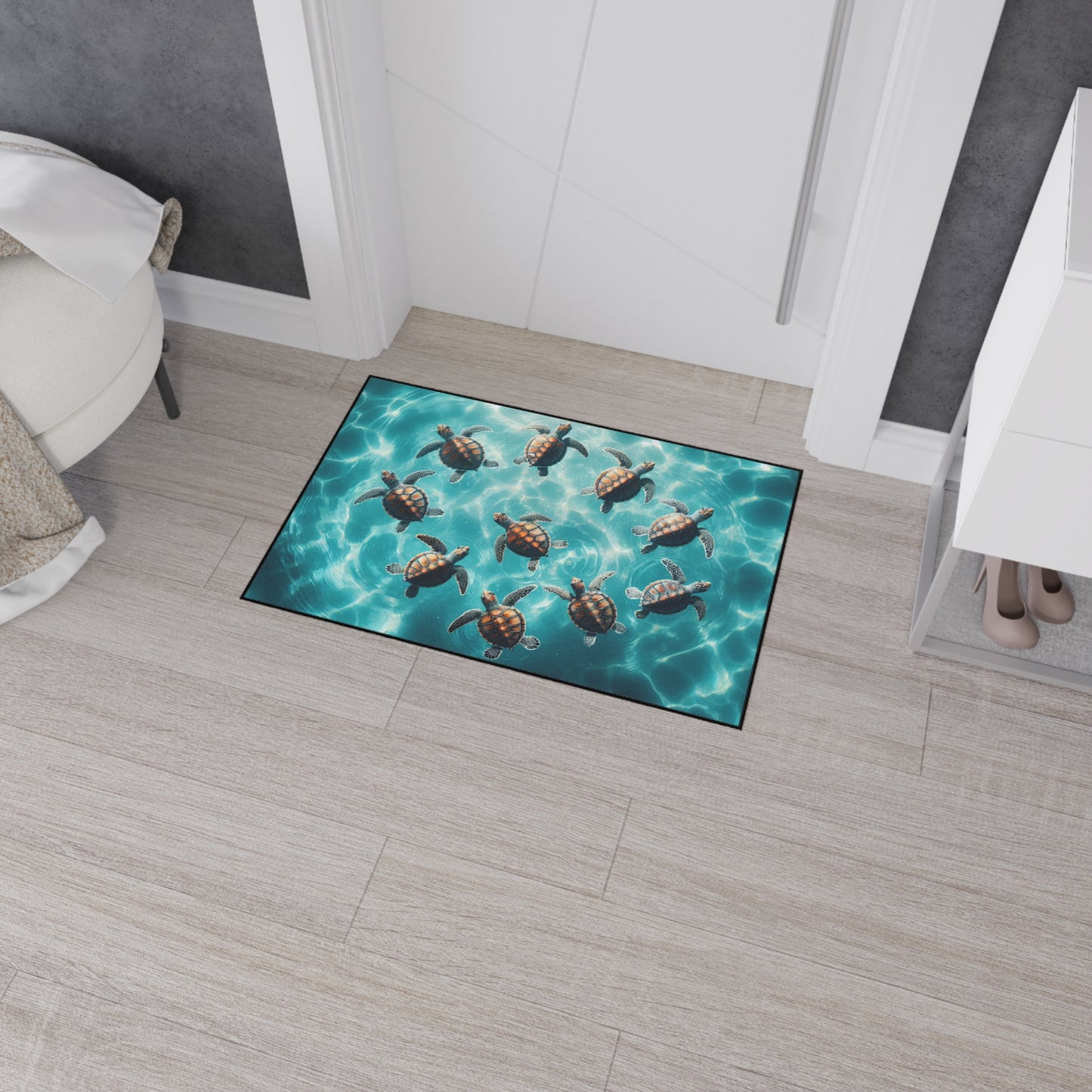 Sea Turtle Heavy Duty Non-Slip Floor Mat Stylish Design Perfect for Entryway Kitchen Décor Garage Rug Coffee Bar Bathroom Floor Door Mat