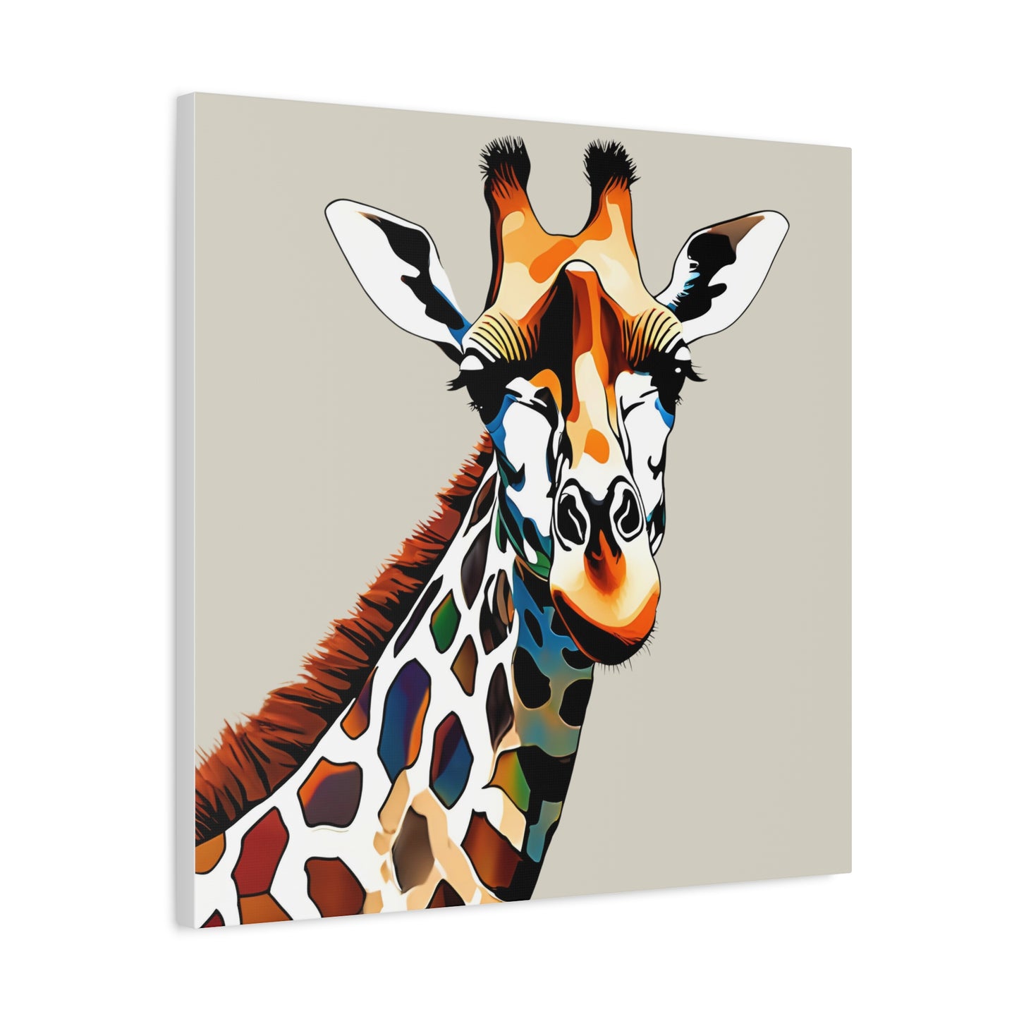 Giraffe Print Wall Art | Matte Canvas, Stretched, 1.25" | Modern Art | Animal Lover |