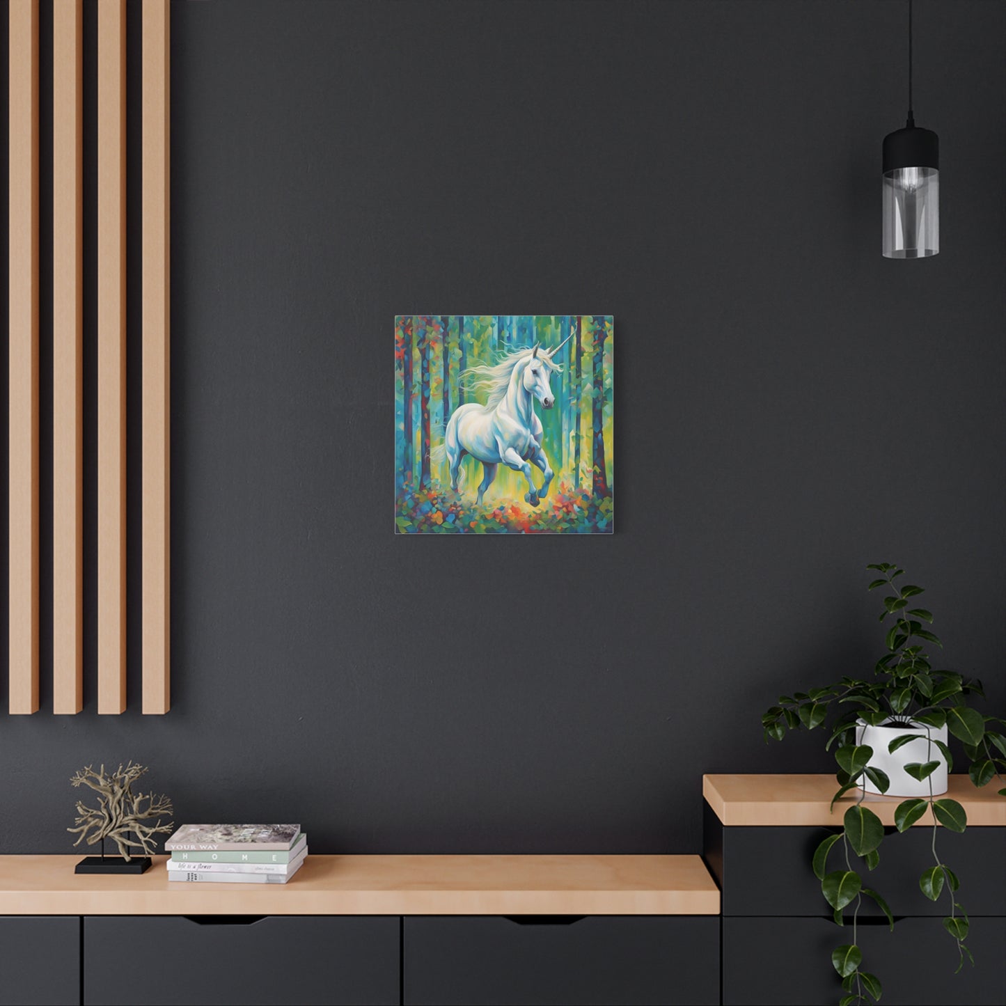 Unicorn Print Wall Art | Matte Canvas, Stretched, 1.25" | Fantasy | Anime | Modern Art | Mystic |